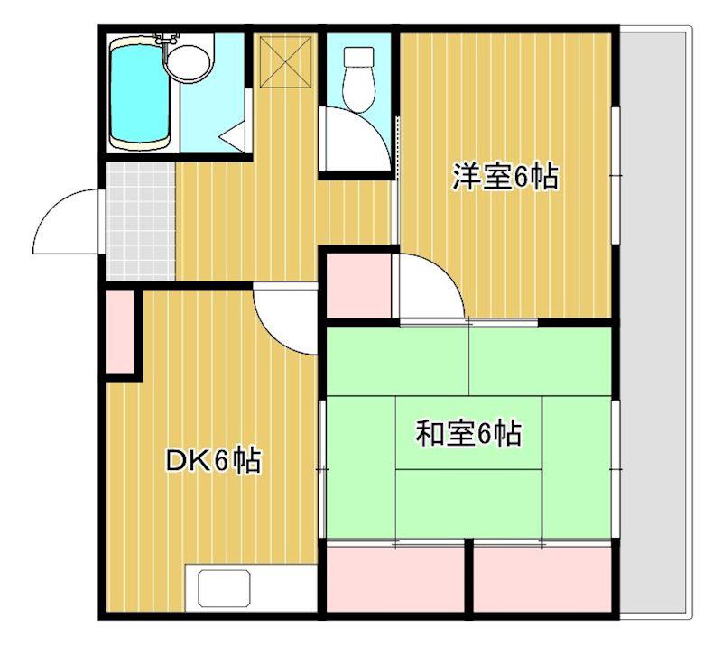 パブリックハウス(2DK/3階)の間取り写真