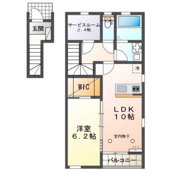 ノースフェア(1SLDK/2階)の間取り写真