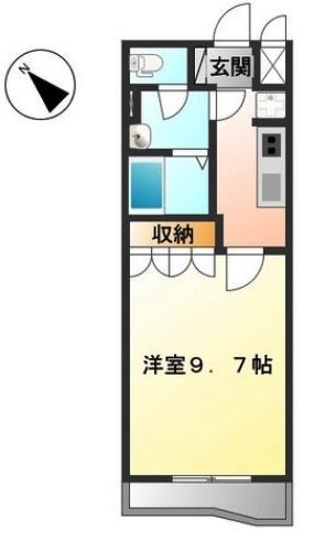 エスポアール(1K/1階)の間取り写真