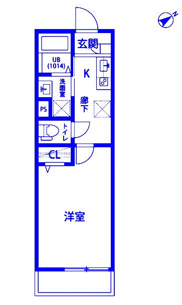 アムール白楽(1K/1階)の間取り写真