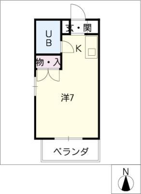 プリミエール鶴舞(ワンルーム/2階)の間取り写真