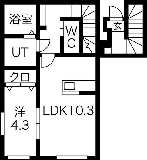 ＪＲ東北本線 紫波中央駅 徒歩10分 2階建 築2年(1LDK/2階)の間取り写真