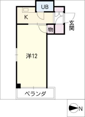 ピュアササキ(1K/2階)の間取り写真