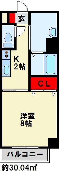 ニューアンジュ下曽根(1K/2階)の間取り写真
