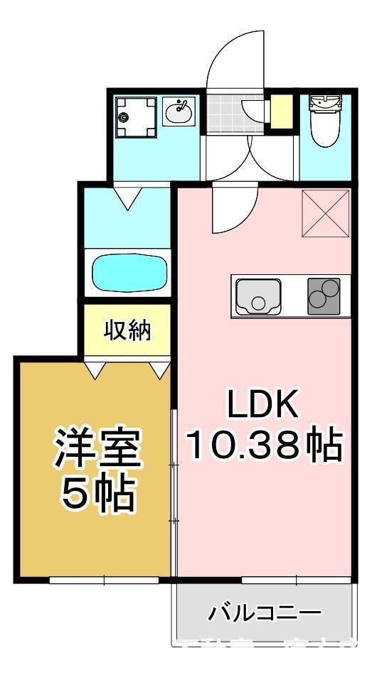 ブレッザ遠賀野A棟(1LDK/1階)の間取り写真