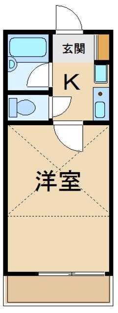 クレセントハイツ富士見(1K/2階)の間取り写真