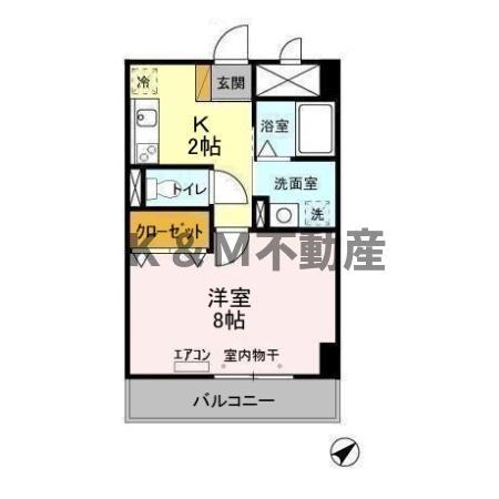 アルバ南柏(1K/3階)の間取り写真