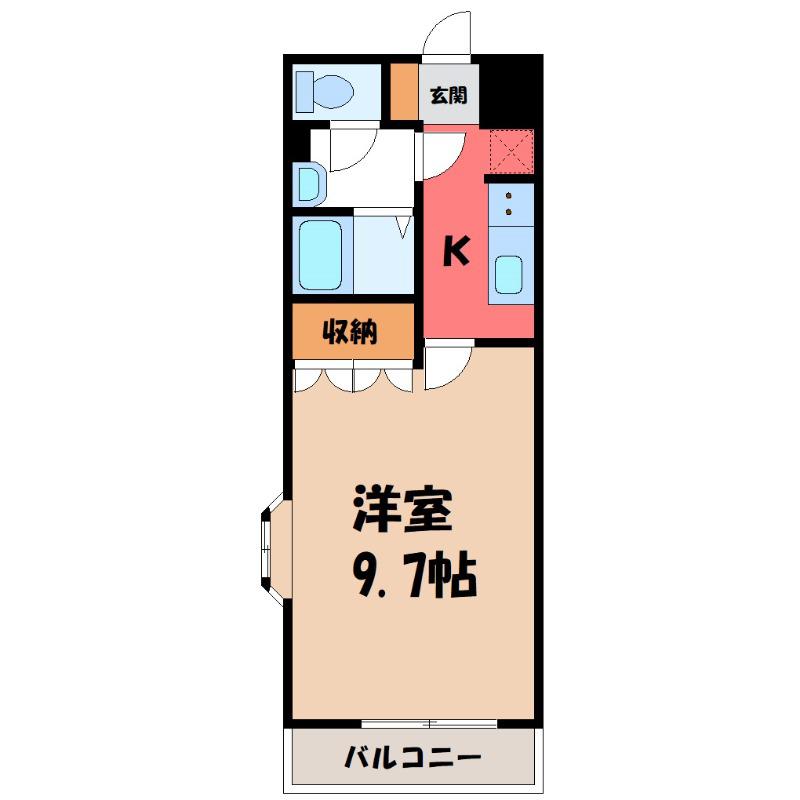 クレシア(1K/2階)の間取り写真
