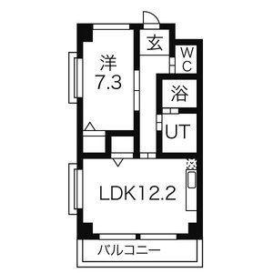 二子山キャッスル(1LDK/3階)の間取り写真