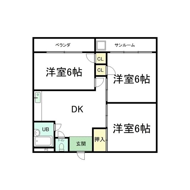 グレイス高尾(3DK/2階)の間取り写真