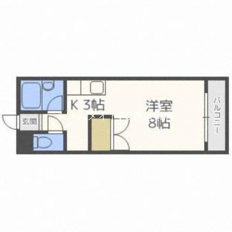 第8ふじビル(1K/2階)の間取り写真