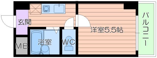 エムロード蒲生(1K/6階)の間取り写真