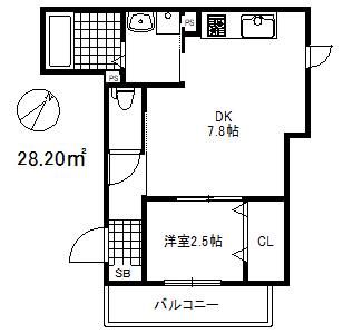 御船ディールーム(1DK/1階)の間取り写真