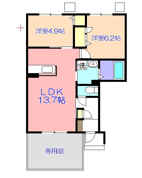 コンフォート美幸(2LDK/1階)の間取り写真