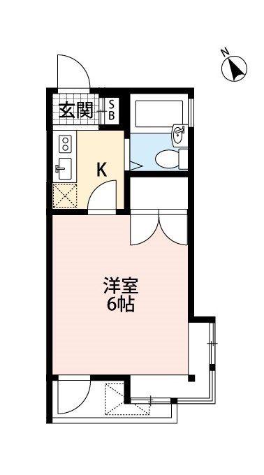 グリーン狭山(1K/2階)の間取り写真