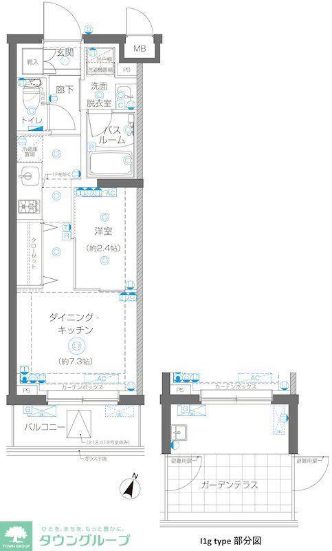 ZOOM蒲田イースト(1DK/1階)の間取り写真