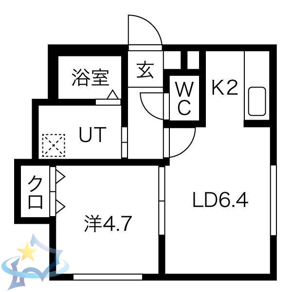 PRIME STAGE 4ー16(1LDK/2階)の間取り写真