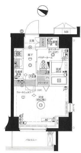 ブライズ森下リベラ(1K/3階)の間取り写真