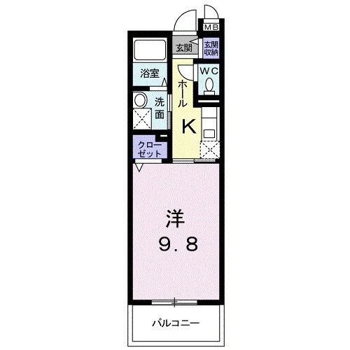 アタラクシア(1K/1階)の間取り写真
