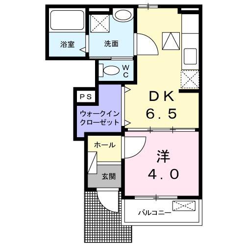 セレーノ(1DK/1階)の間取り写真