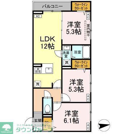 セレスティア東葛西IV(3LDK/3階)の間取り写真