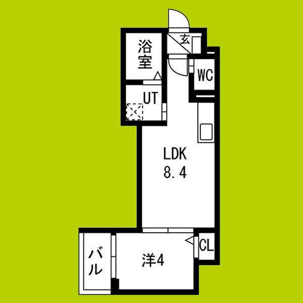 F ASECIA FLEUVE(1LDK/3階)の間取り写真