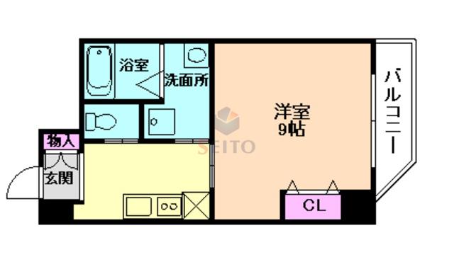 PALETTE(1K/2階)の間取り写真