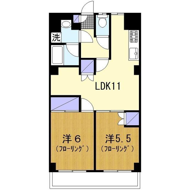 ソーヨー大和第2(2LDK/4階)の間取り写真