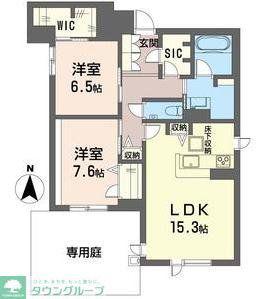 ラ・ルーム厚木町(2LDK/1階)の間取り写真