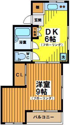 ジョイハイツ(1DK/2階)の間取り写真