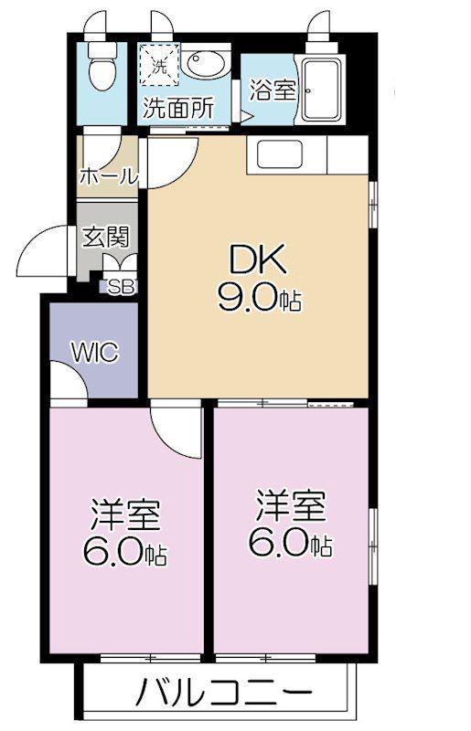ベレオ高円寺(2DK/2階)の間取り写真