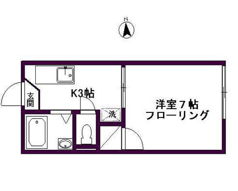 コーポラス双葉(1K/2階)の間取り写真