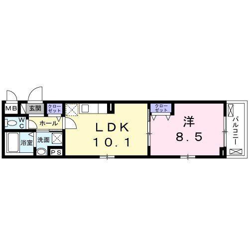 ブレイ ダ ブリク(1LDK/1階)の間取り写真