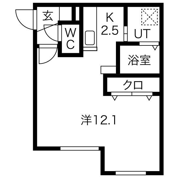 レグルス手稲(1LDK/1階)の間取り写真