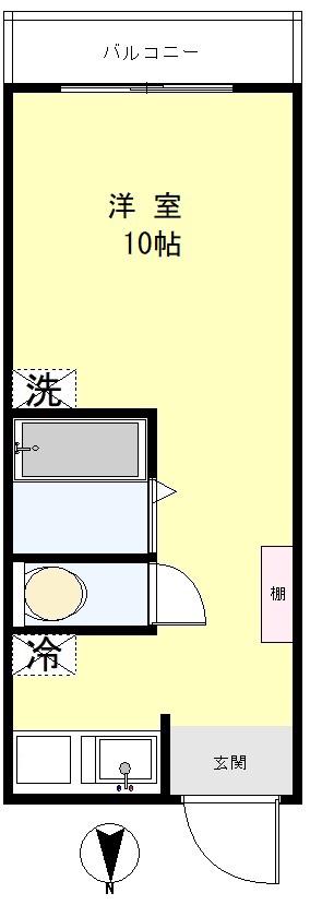 ヴェラハイツ市ヶ谷(ワンルーム/2階)の間取り写真