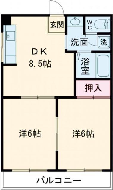 ノース・ファイブ(2DK/1階)の間取り写真