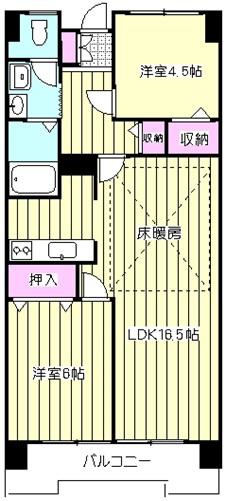西川口ローヤルコーポ(2LDK/5階)の間取り写真