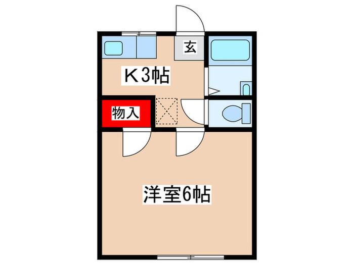 ロイヤルドームNO.2(1K/1階)の間取り写真