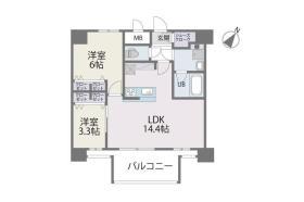 MODERN PALAZZO博多 ウエスト 1101(2LDK/11階)の間取り写真