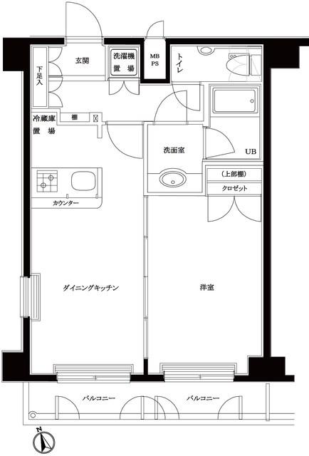 ルーブル鷺宮(1LDK/7階)の間取り写真