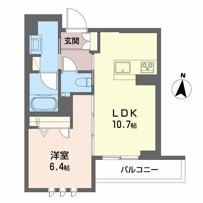 ザ・シグマ上杉(1LDK/1階)の間取り写真