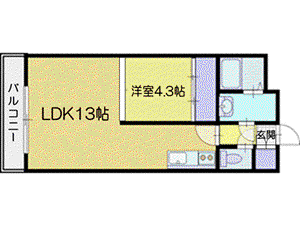 パークヒル厚別(1LDK/3階)の間取り写真