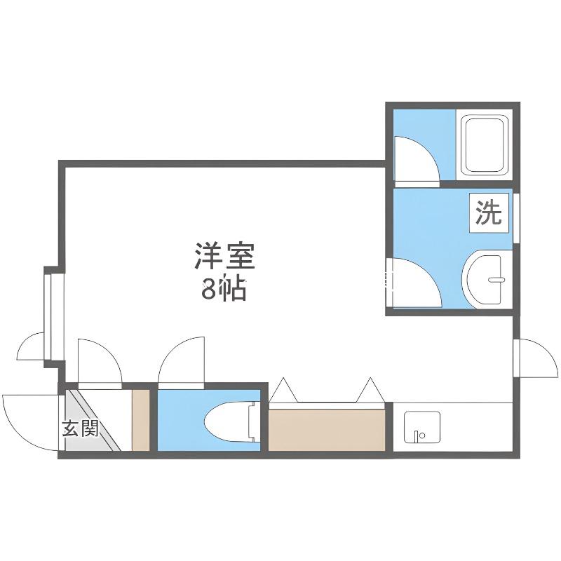 グランツN31(ワンルーム/2階)の間取り写真