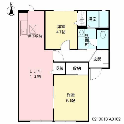 ファミール蔵上A棟(2LDK/1階)の間取り写真