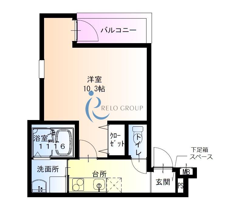 フジパレス長原駅西V番館(1K/2階)の間取り写真