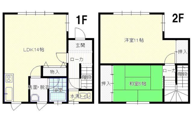 グリーンハイツA棟(2LDK/1階)の間取り写真