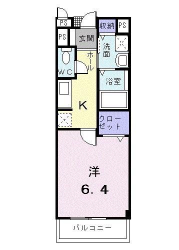 SCRAMBLE OASIS(1K/2階)の間取り写真