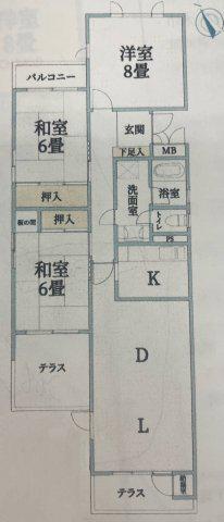 ライブタウン仁川(3LDK/3階)の間取り写真