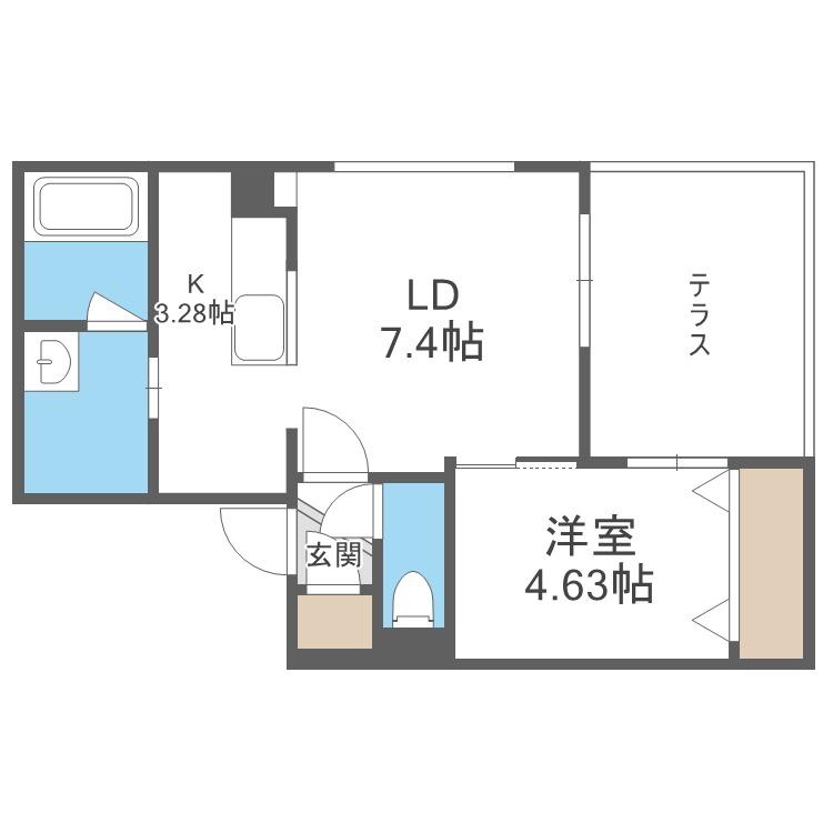 GALAXY EXPRESS 711(1LDK/1階)の間取り写真