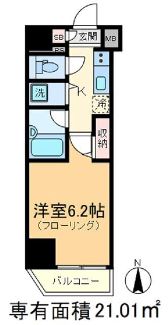 ガーラ・シティ王子(1K/9階)の間取り写真